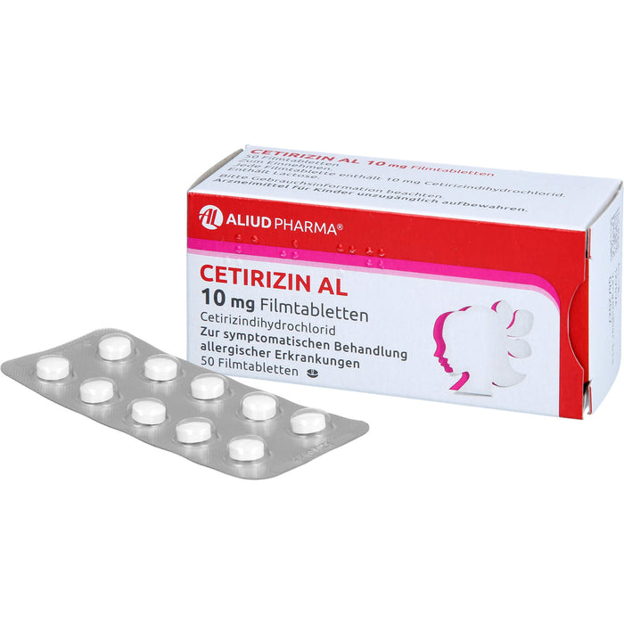 CETIRIZIN AL 10 mg Filmtabletten bei allergischen Erkrankungen, 50 pc Tablettes