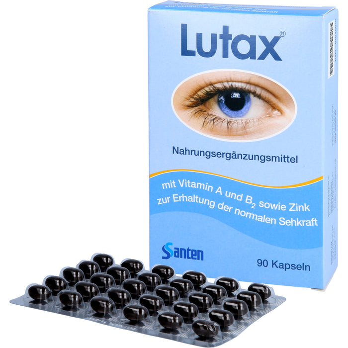 Santen Lutax Kapseln zur Erhaltung normaler Sehkraft, 90 pcs. Capsules