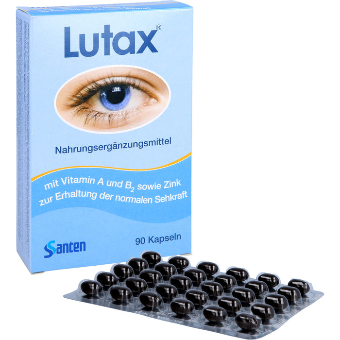 Santen Lutax Kapseln zur Erhaltung normaler Sehkraft, 90 pcs. Capsules