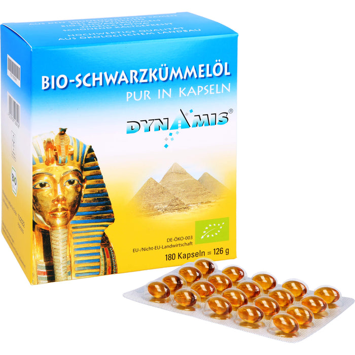 DYNAMIS Bio-Schwarzkümmelöl pur in Kapseln, 180 pc Capsules