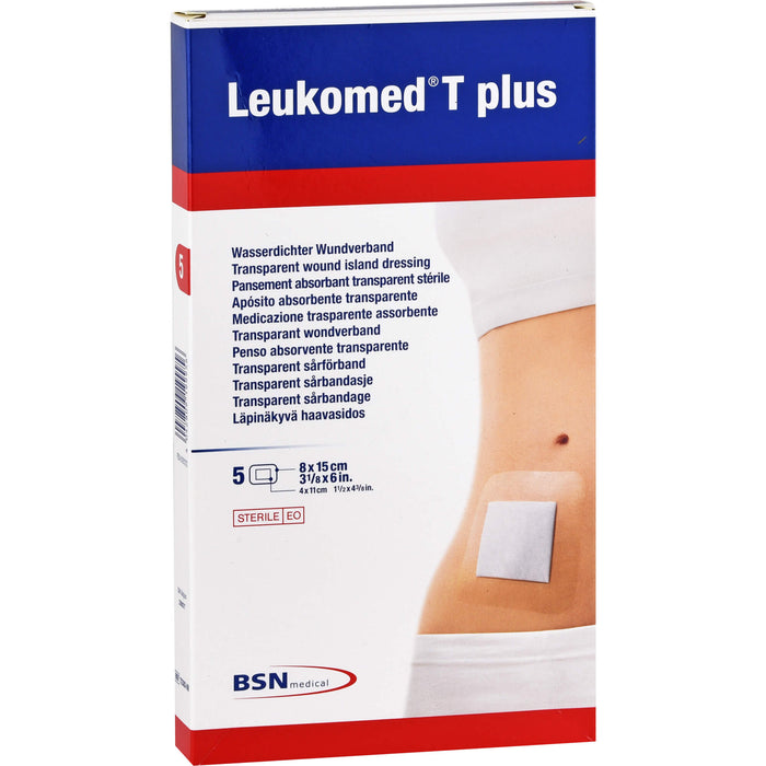 LEUKOMED TRANSP. PLUS STERILE PFL. 8x15 cm, 5 pc Pansement