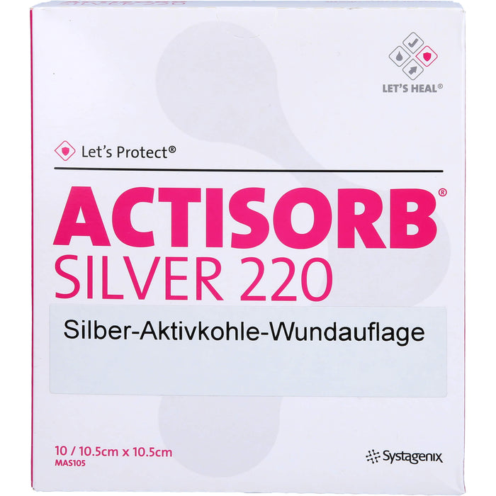 ACTISORB 220 Silver 9,5 x 6,5 cm sterile Silber-Aktivkohle-Wundauflage, 10 pcs. Compresses