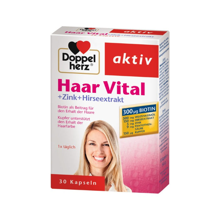 Doppelherz Haar Vital + Zink + Hirseextrakt, 30 St. Kapseln