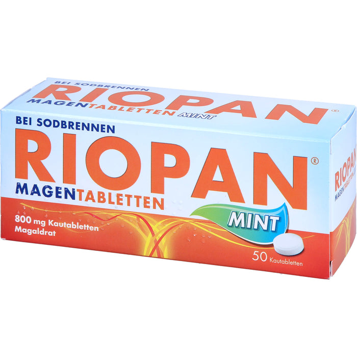 RIOPAN Magentabletten bei Sodbrennen Kautabletten Mint, 50 St. Tabletten