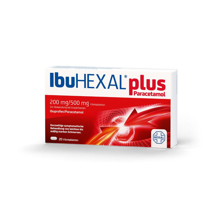 IbuHEXAL plus Paracetamol Filmtabletten bei leichten bis mäßig starken Schmerzen, 20 pc Tablettes