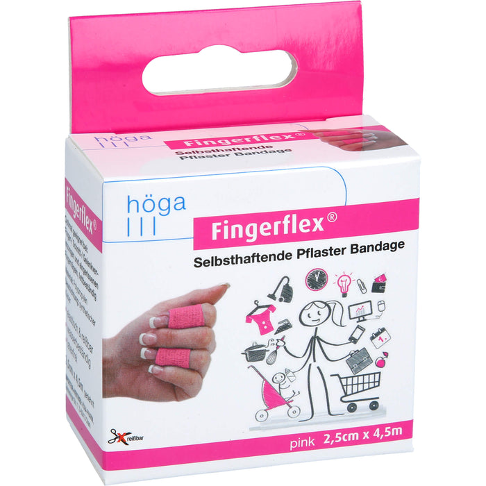 HÖGA-PHARM Fingerflex 2,5 cm x 4,5 m pinke selbsthaftende Pflaster, 1 pcs. Patch