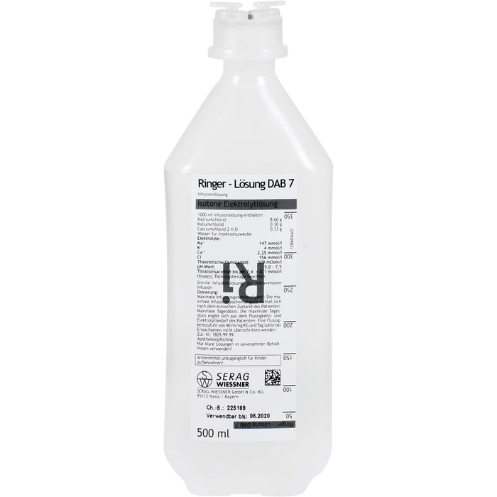 Ringer-Lösung DAB 7 Infusionslösung Serag Plastikfl. 500 ml, 500 ml INF