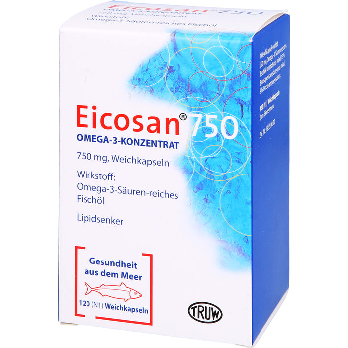 Eicosan 750 Omega-3-Konzentrat Weichkapseln Lipidsenker, 120 pc Capsules