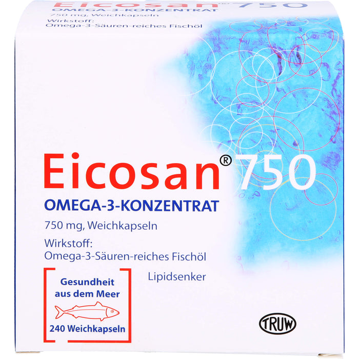 Eicosan 750 Omega-3-Konzentrat, 750 mg, Weichkapseln, 240 St. Kapseln