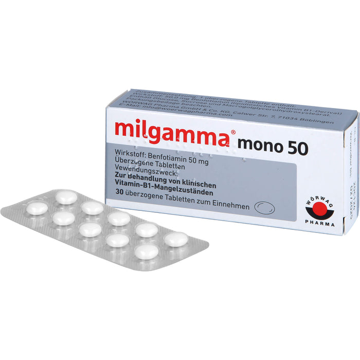 milgamma mono 50 Tabletten bei Vitamin-B1-Mangelzuständen, 30 pcs. Tablets