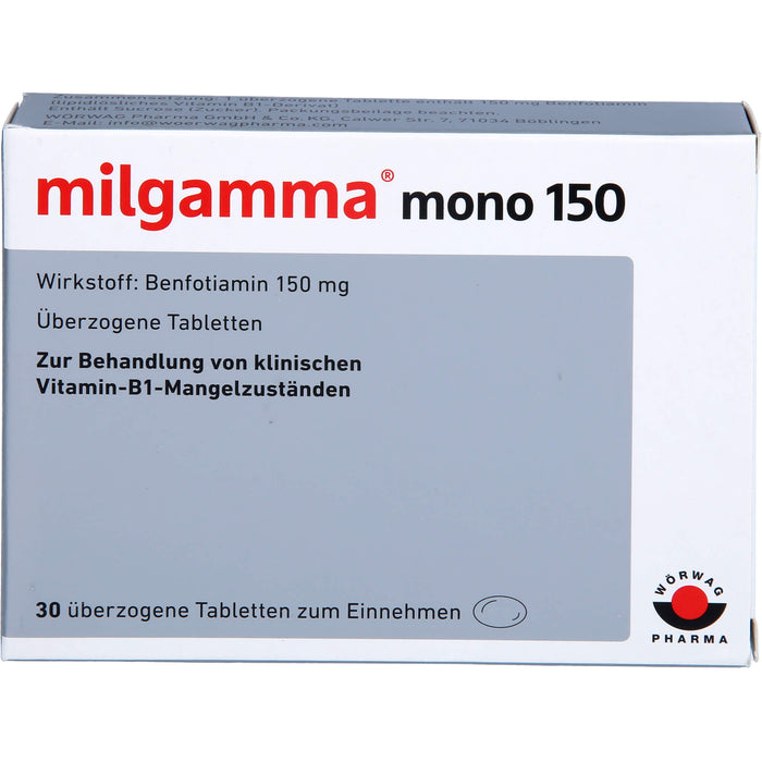 milgamma mono 150 Tabletten bei Vitamin-B1-Mangelzuständen, 30 pc Tablettes