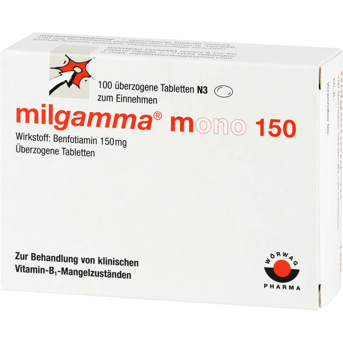 milgamma mono 150 Tabletten bei Vitamin B1 Mangelzuständen, 100 pcs. Tablets