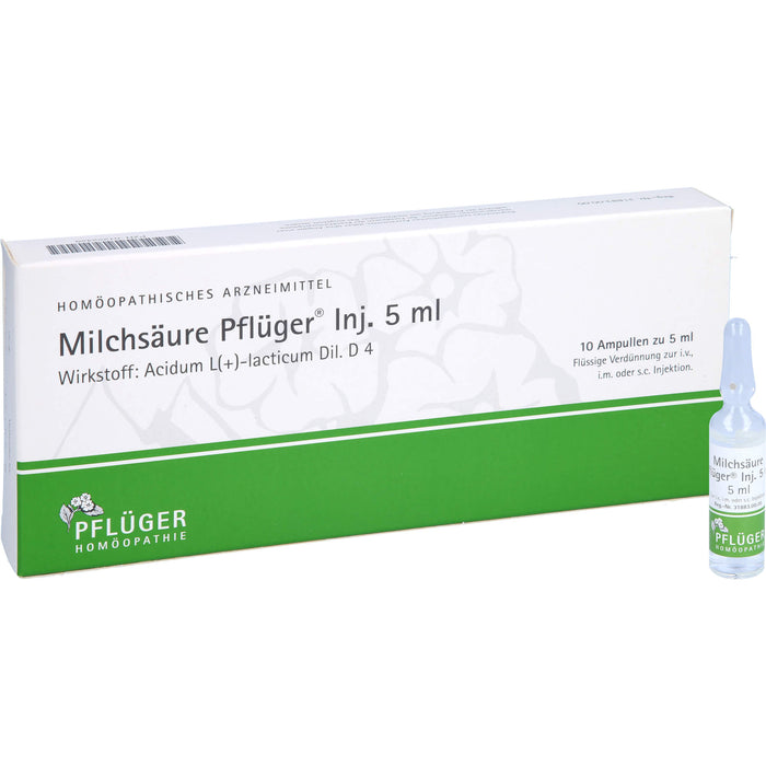 Milchsäure Pflüger Inj. 5 ml flüssige Verdünnung, 10 St. Ampullen