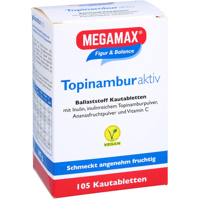 MEGAMAX Figur & Balance Topinambur Aktiv Ballaststoff Kautabletten, 105 St. Tabletten