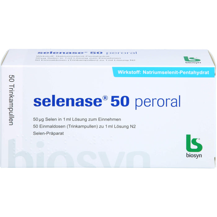 selenase 50 peroral Selen-Präparat Lösung zum Einnehmen, 50 pcs. Ampoules