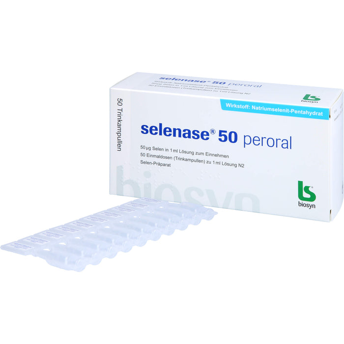 selenase 50 peroral Selen-Präparat Lösung zum Einnehmen, 50 pc Ampoules