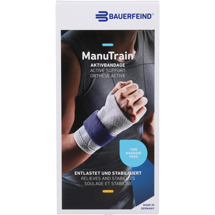 Bauerfeind ManuTrain Handgelenkbandage links Gr. 5 titan, 1 pc Bandage