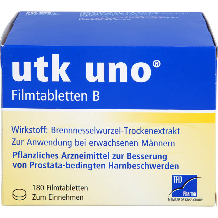 utk uno Filmtabletten zur Besserung von Prostata-bedingten Harnbeschwerden, 180 pc Tablettes