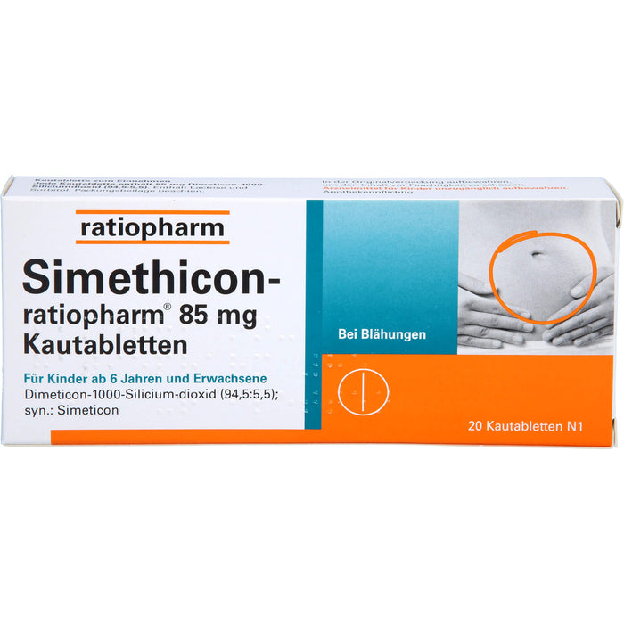 Simethicon-ratiopharm 85 mg Kautabletten, 20 pcs. Tablets