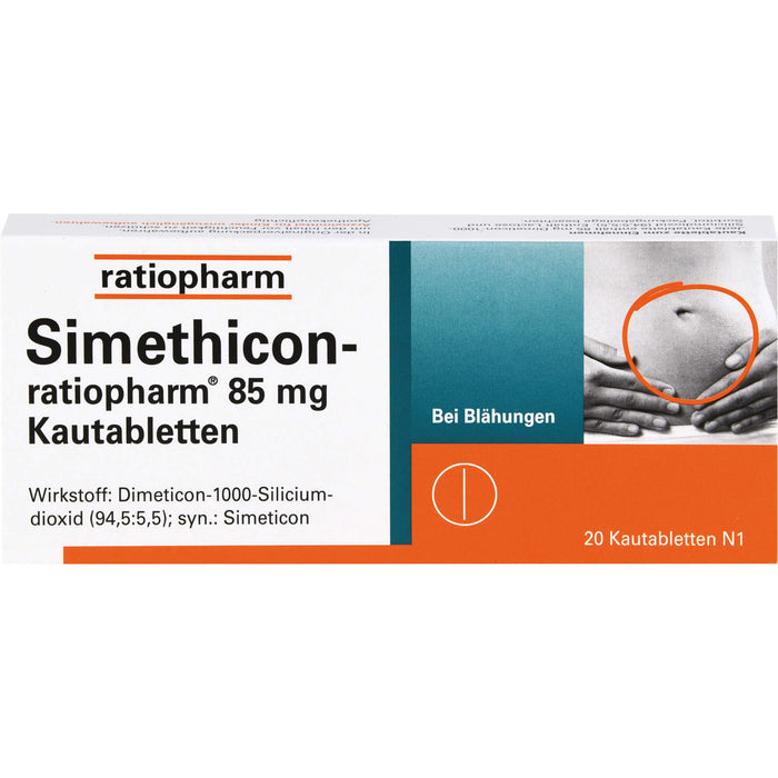 Simethicon-ratiopharm 85 mg Kautabletten, 20 St. Tabletten