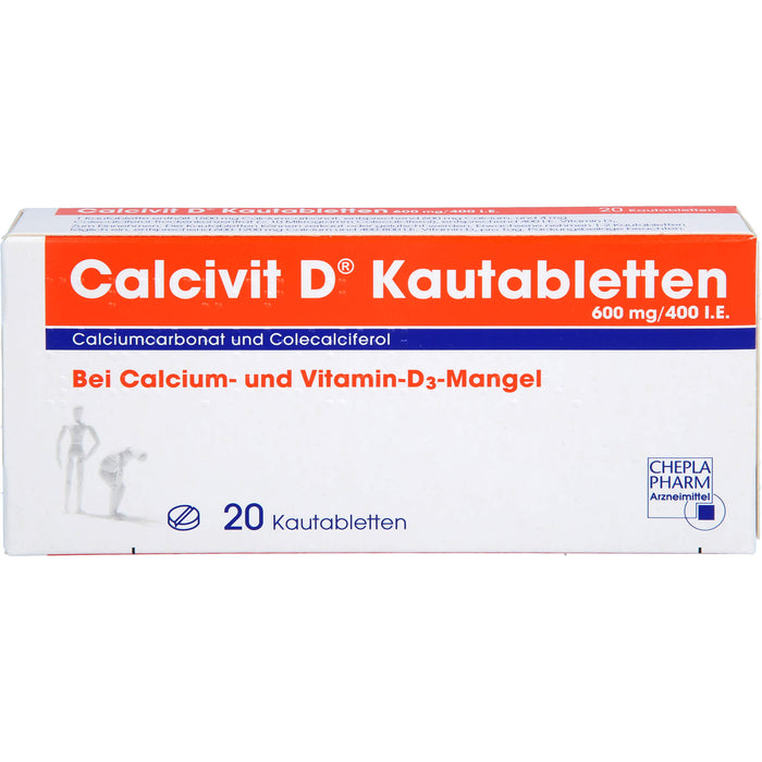 Calcivit D Kautabletten 600 mg/400 I.E., 20 pc Tablettes