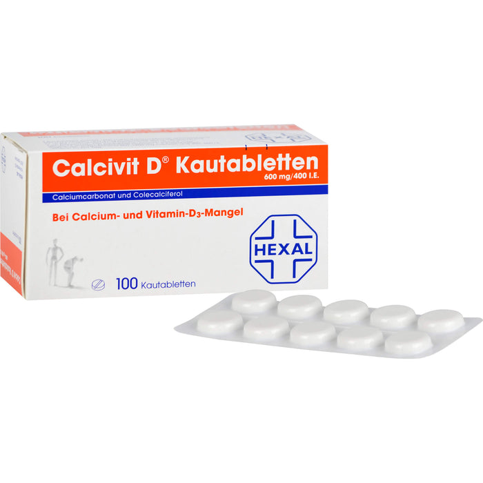 Calcivit D Kautabletten 600 mg/400 I.E., 100 pc Tablettes