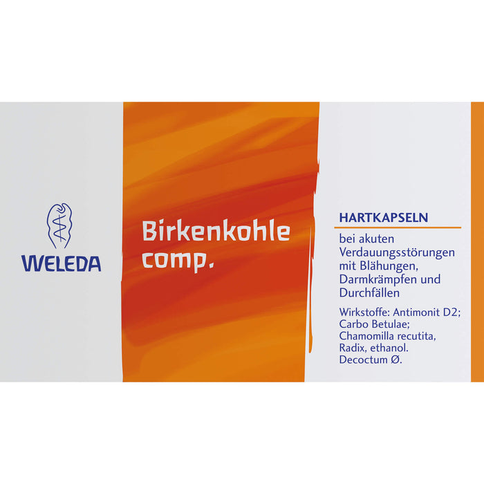 WELEDA Birkenkohle comp. Hartkapseln bei akuten Verdauungsstörungen, 20 pcs. Capsules