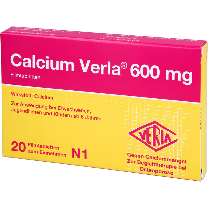 Calcium Verla 600 mg Filmtabletten, 20 pcs. Tablets