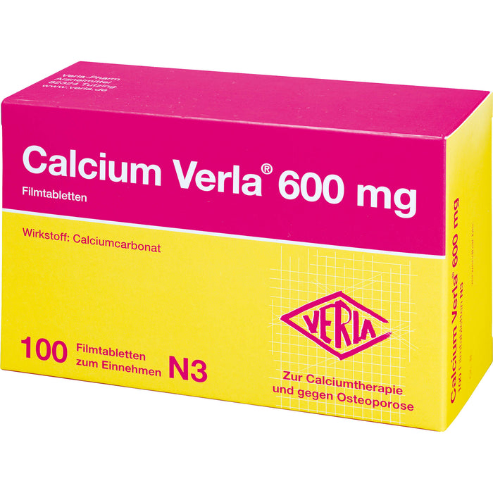 Calcium Verla 600 mg Filmtabletten, 100 pc Tablettes