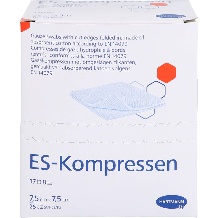 HARTMANN ES-Kompressen 7,5 cm x 7,5 cm steril, 50 St. Kompressen