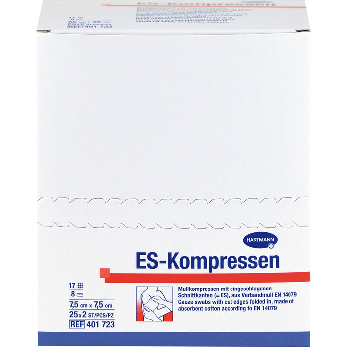 HARTMANN ES-Kompressen 7,5 cm x 7,5 cm steril, 50 pcs. Compresses