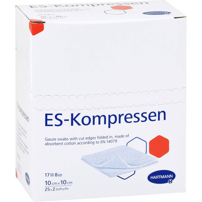 HARTMANN ES-Kompressen steril 10 cm x 10 cm Mullkompressen, 50 pc Compresses