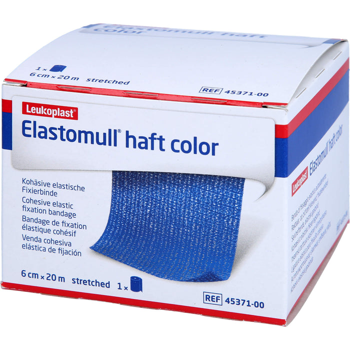 Elastomull haft color 6 cm x 20 m blaue kohäsive elastische Fixierbinde, 1 pc Bandage