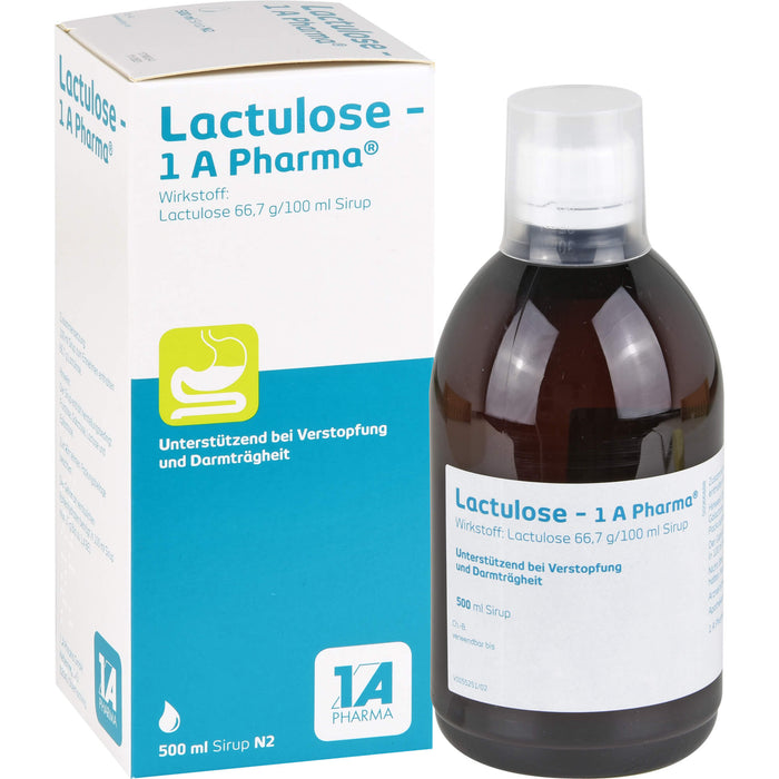 Lactulose - 1 A Pharma Sirup unterstützend bei Verstopfung, 500 ml Lösung