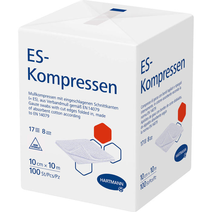 ES-Kompressen 10 x 10 cm unsteril  Mullkompressen, 100 pc Compresses