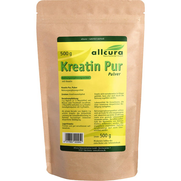 allcura Kreatin pur Pulver, 500 g Pulver