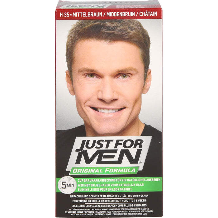 JUST FOR MEN Pflege-Tönungs-Shampoo mittelbraun, 60 ml Shampoing