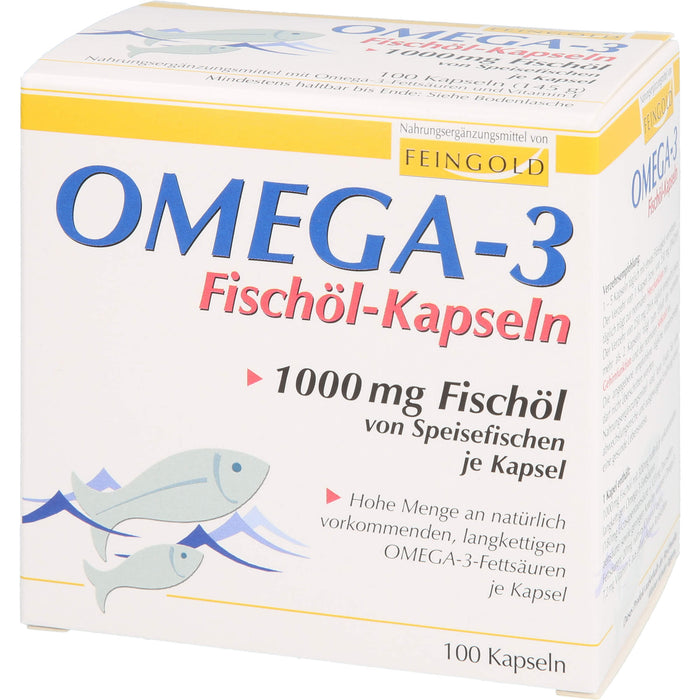 FEINGOLD Omega 3 Fischöl Kapseln, 100 pc Capsules