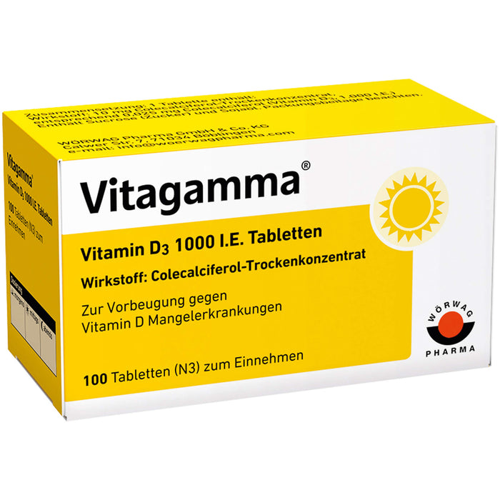 Vitagamma Vitamin D 3 1000 I.E. Tabletten, 100 pc Tablettes