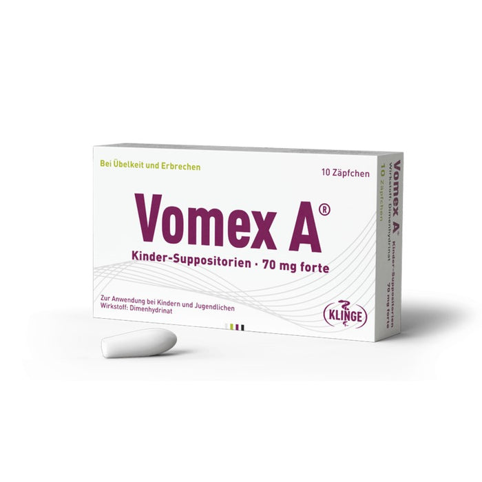 Vomex A Kinder-Suppositorien 70 mg forte, 10 pcs. Suppositories