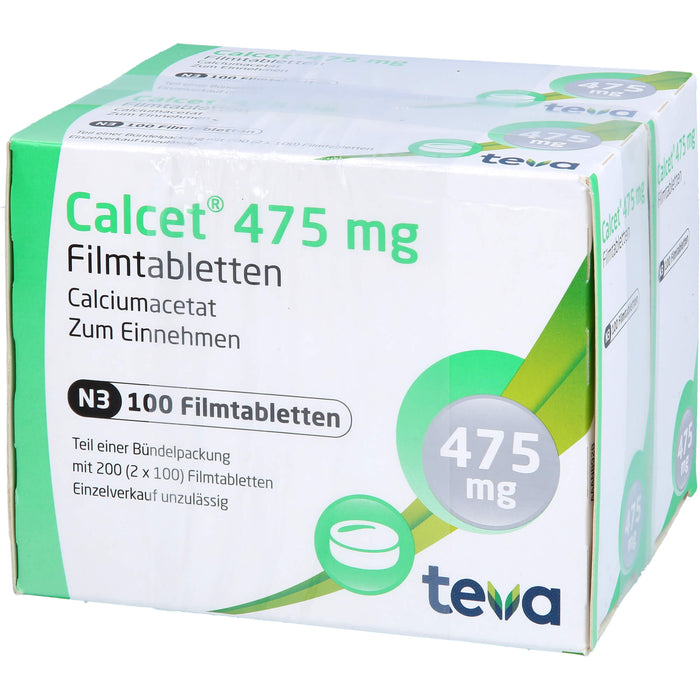 Calcet 475 mg Filmtabletten Phosphatbinder, 200 pc Tablettes