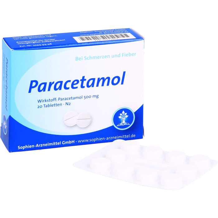 Sophien-Arzneimittel Paracetamol 500 mg Tabletten, 20 pcs. Tablets