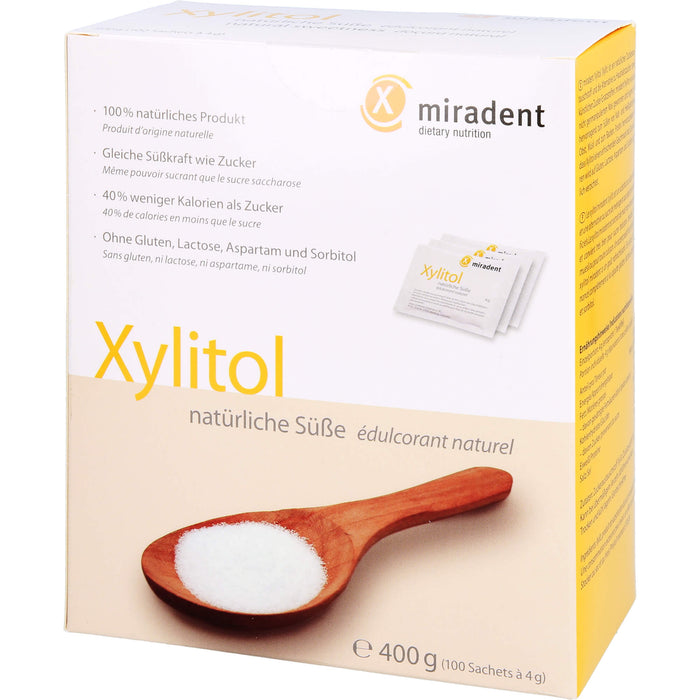 miradent Xylitol natürlicher Zuckaustauschstoff Sachets, 400 g Powder