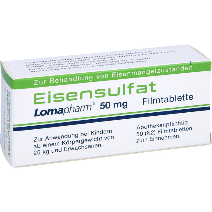 Eisensulfat Lomapharm 50 mg, Filmtablette, 50 St. Tabletten