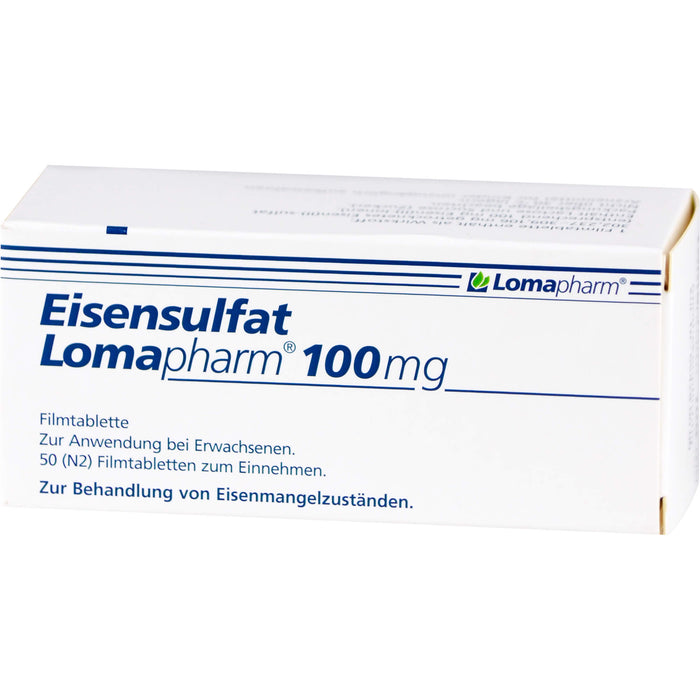 Eisensulfat Lomapharm 100 mg Filmtabletten bei Eisenmangelzuständen, 50 St. Tabletten