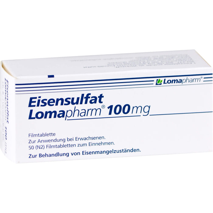 Eisensulfat Lomapharm 100 mg Filmtabletten bei Eisenmangelzuständen, 50 pc Tablettes