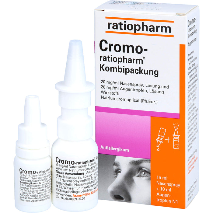 Cromo-ratiopharm Kombipackung Nasenspray + Augentropfen Antiallergikum, 1 pc Paquet combiné