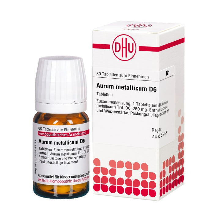 DHU Aurum metallicum D6 Tabletten, 80 St. Tabletten