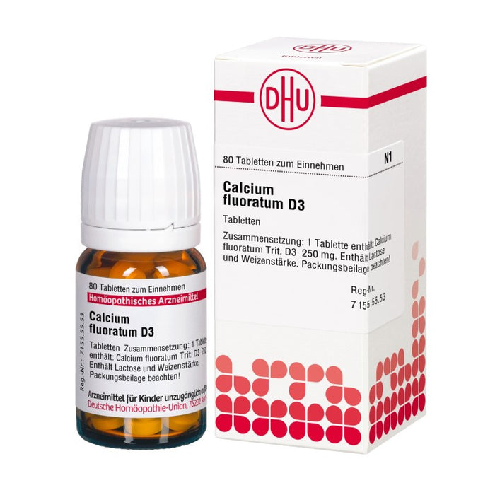 DHU Calcium fluoratum D3 Tabletten, 80 St. Tabletten