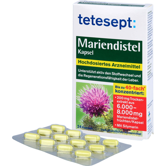 tetesept Mariendistel Kapseln, 24 pcs. Capsules